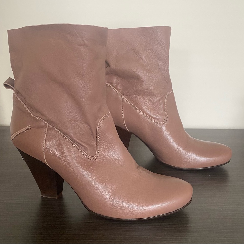 C.N.C Taupe Color Heeled Ankle Boot